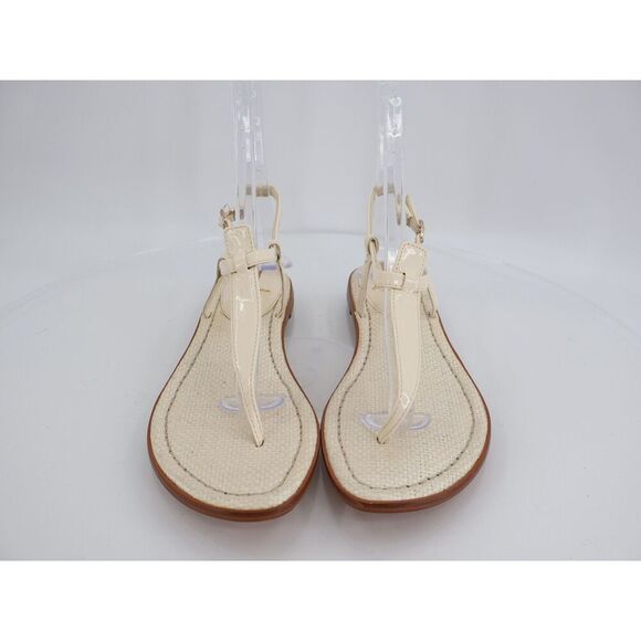 Sam Edelman Women Gigi Patent Slingback Thong Sandals Size 9.5M Ivory Flats - Picture 7 of 10